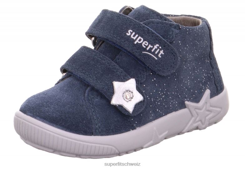 Babys niedrige Turnschuhe 44B2D378 Superfit Starlight – Sneaker Low mit Klettverschluss Blau