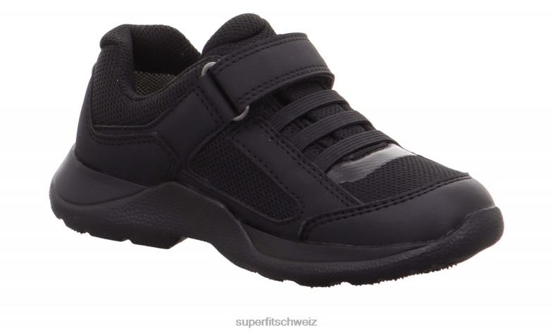 Babys niedrige Turnschuhe 44B2D381 Superfit Rush - Low-Sneaker mit Klettverschluss Schwarz