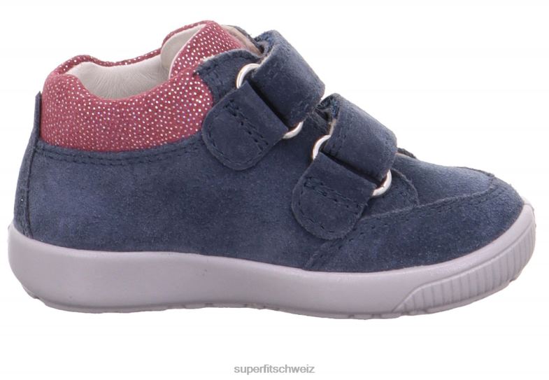 Babys niedrige Turnschuhe 44B2D386 Superfit Starlight – Sneaker Low mit Klettverschluss Blau Rosa