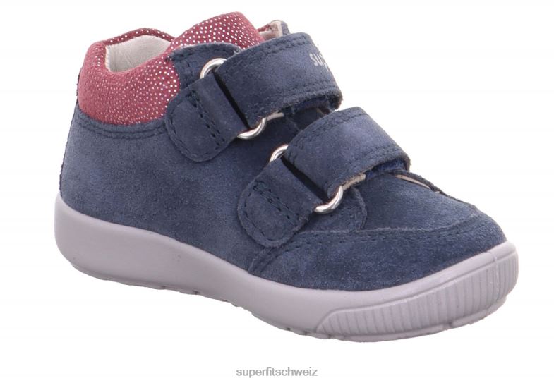 Babys niedrige Turnschuhe 44B2D386 Superfit Starlight – Sneaker Low mit Klettverschluss Blau Rosa
