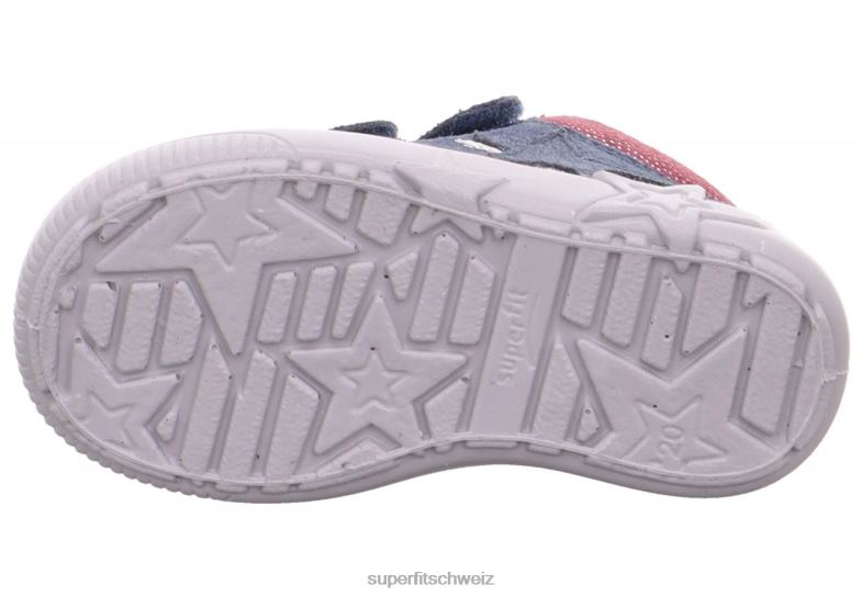 Babys niedrige Turnschuhe 44B2D386 Superfit Starlight – Sneaker Low mit Klettverschluss Blau Rosa