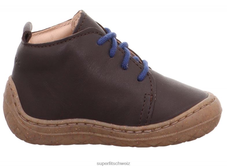 Babys niedrige Turnschuhe 44B2D402 Superfit Saturnus - Low-Sneaker mit Schnürung braun/blau