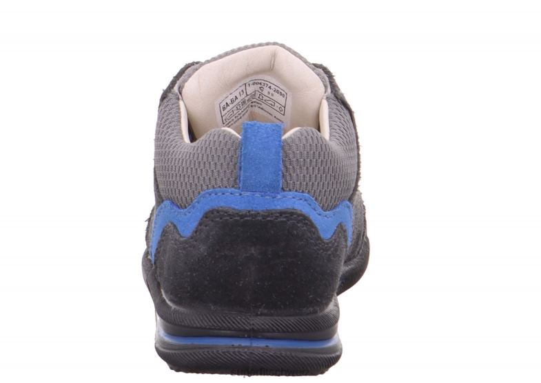 Babys niedrige Turnschuhe 44B2D404 Superfit Avrile Mini - Low-Sneaker mit Schnürung grau/hellblau