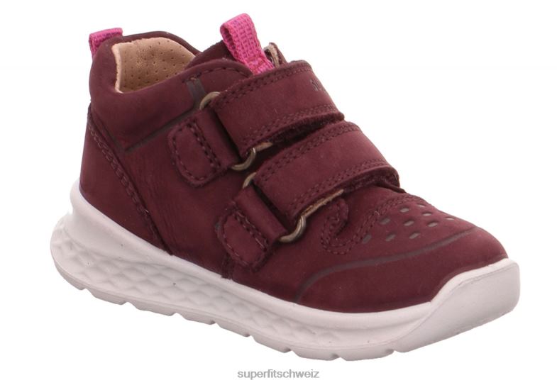 Babys niedrige Turnschuhe 44B2D407 Superfit Breeze - Low-Sneaker mit Klettverschluss rot Rosa