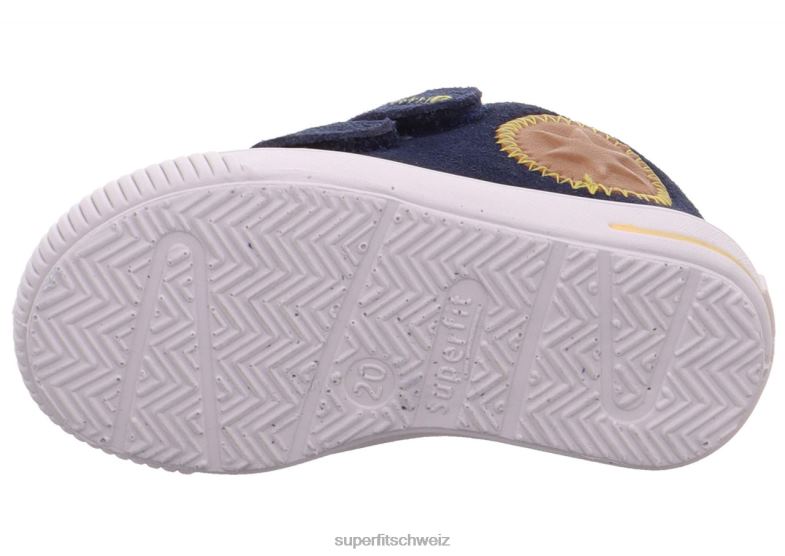 Babys niedrige Turnschuhe 44B2D414 Superfit moppy - Sneaker Low mit Klettverschluss blau/braun
