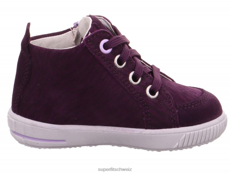 Babys niedrige Turnschuhe 44B2D415 Superfit moppy – Sneaker Low mit Reißverschluss lila