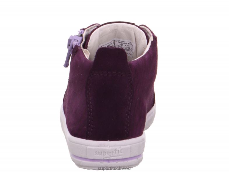 Babys niedrige Turnschuhe 44B2D415 Superfit moppy – Sneaker Low mit Reißverschluss lila