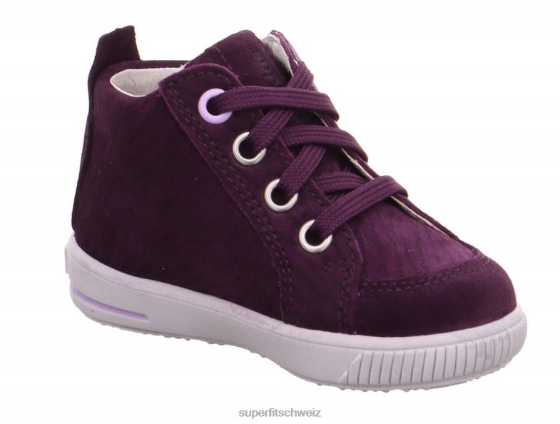 Babys niedrige Turnschuhe 44B2D415 Superfit moppy – Sneaker Low mit Reißverschluss lila