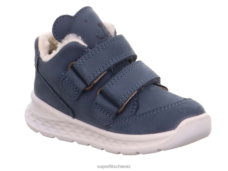 Babys niedrige Turnschuhe 44B2D421 Superfit Breeze - Low-Sneaker mit Klettverschluss Blau