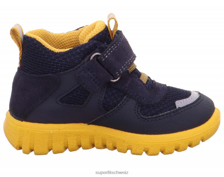 Babys niedrige Turnschuhe 44B2D423 Superfit sport7 mini – Sneaker Low mit Klettverschluss Blau Gelb
