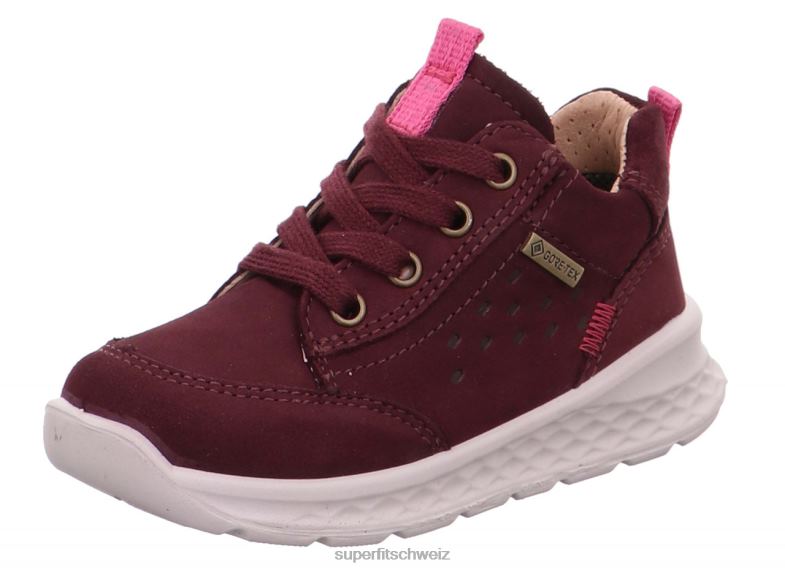 Babys niedrige Turnschuhe 44B2D428 Superfit Breeze - Low-Sneaker mit Schnürung rot Rosa