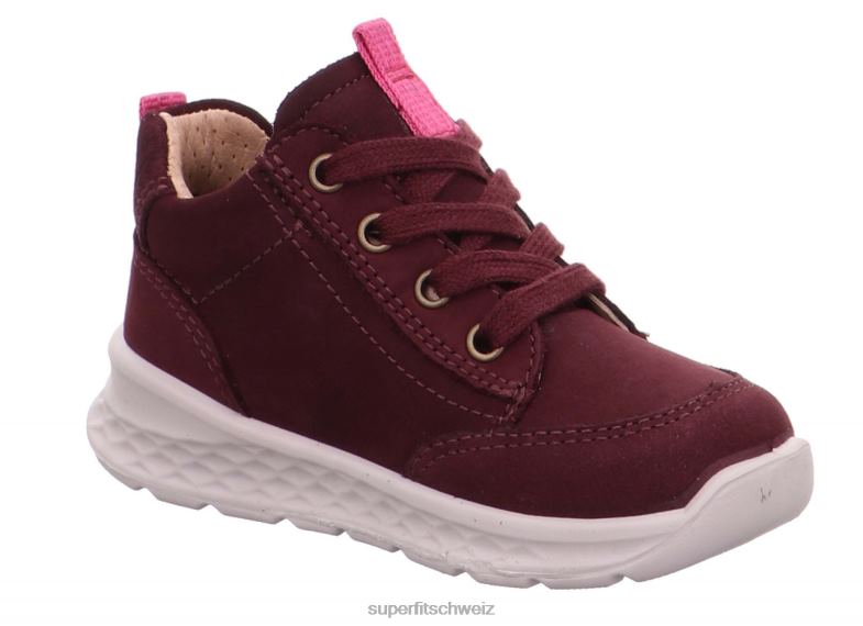 Babys niedrige Turnschuhe 44B2D428 Superfit Breeze - Low-Sneaker mit Schnürung rot Rosa