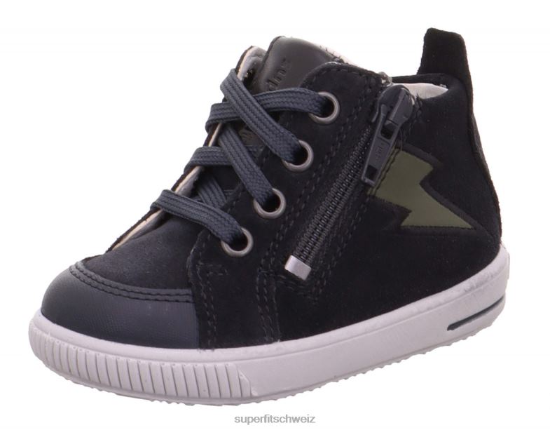Babys niedrige Turnschuhe 44B2D429 Superfit moppy – Sneaker Low mit Reißverschluss grau