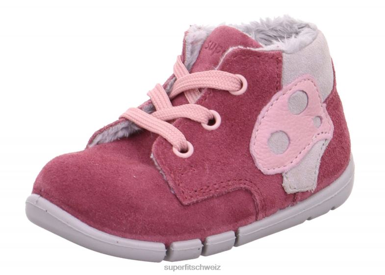 Babys niedrige Turnschuhe 44B2D430 Superfit Flexy - Low-Sneaker mit Schnürung Rosa