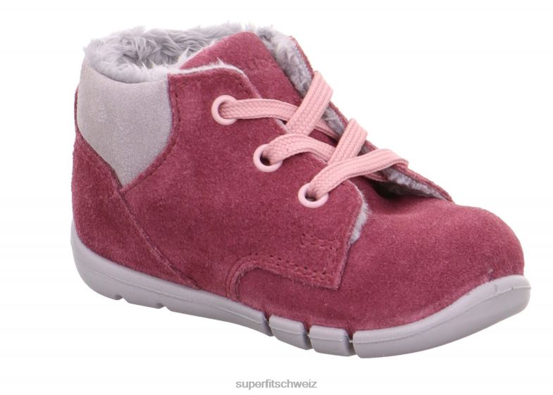 Babys niedrige Turnschuhe 44B2D430 Superfit Flexy - Low-Sneaker mit Schnürung Rosa