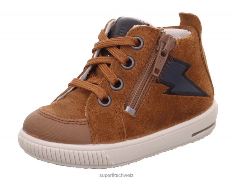 Babys niedrige Turnschuhe 44B2D434 Superfit moppy – Sneaker Low mit Reißverschluss braun