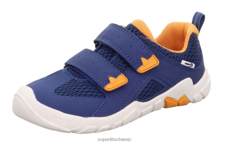 Babys niedrige Turnschuhe 44B2D540 Superfit Trace - Sneaker Low mit Klettverschluss blau/orange
