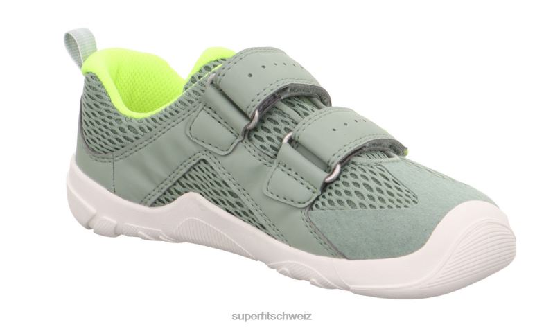Babys niedrige Turnschuhe 44B2D543 Superfit Trace - Sneaker Low mit Klettverschluss hellgrün/gelb