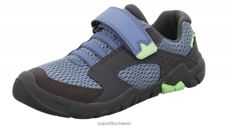 Babys niedrige Turnschuhe 44B2D544 Superfit Trace - Sneaker Low mit Klettverschluss Blau grau
