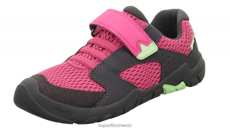 Babys niedrige Turnschuhe 44B2D545 Superfit Trace - Sneaker Low mit Klettverschluss rosa/grau