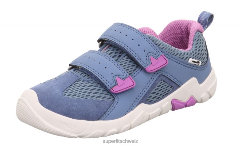 Babys niedrige Turnschuhe 44B2D547 Superfit Trace - Sneaker Low mit Klettverschluss Blau Lila
