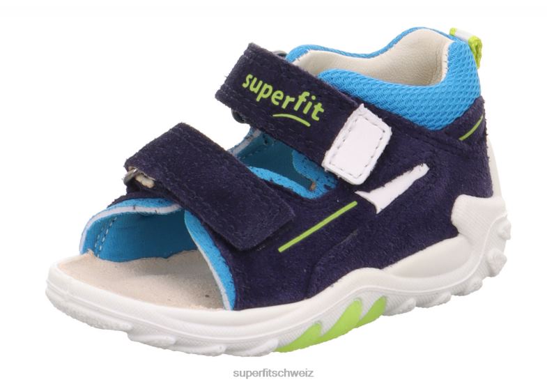 Babys Sandalen 44B2D166 Superfit flow - Sandale mit Klettverschluss blau/türkis