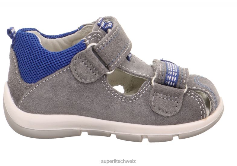 Babys Sandalen 44B2D167 Superfit Freddy – Sandale mit Klettverschluss hellgrau/blau