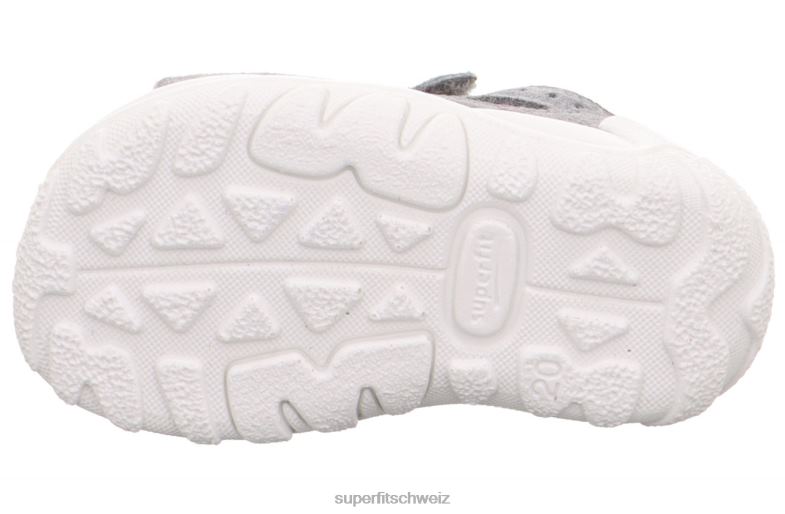 Babys Sandalen 44B2D174 Superfit flow - Sandale mit Klettverschluss hellgrau/rosa