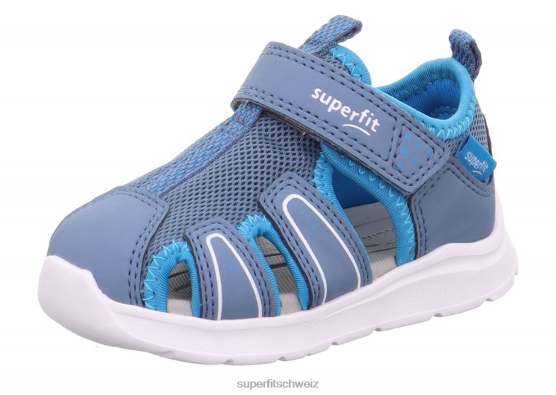 Babys Sandalen 44B2D175 Superfit Wave - Sandale mit Klettverschluss blau/türkis
