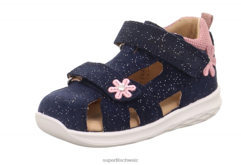 Babys Sandalen 44B2D176 Superfit Hummel - Sandale mit Klettverschluss Blau Rosa