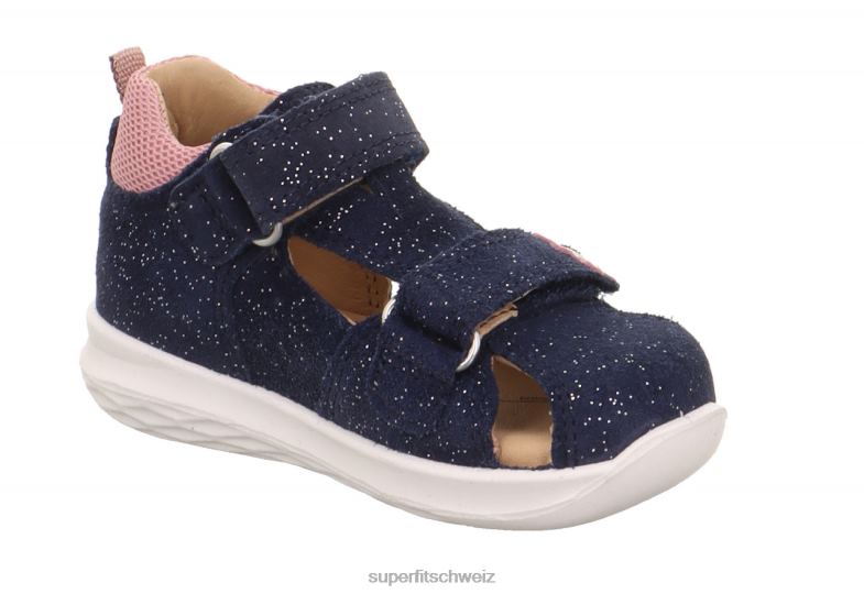 Babys Sandalen 44B2D176 Superfit Hummel - Sandale mit Klettverschluss Blau Rosa