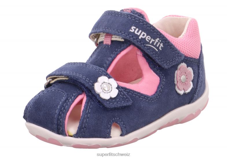 Babys Sandalen 44B2D178 Superfit fanni - Sandale mit Klettverschluss Blau Rosa