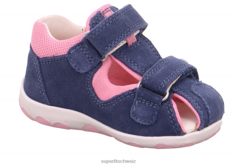 Babys Sandalen 44B2D178 Superfit fanni - Sandale mit Klettverschluss Blau Rosa