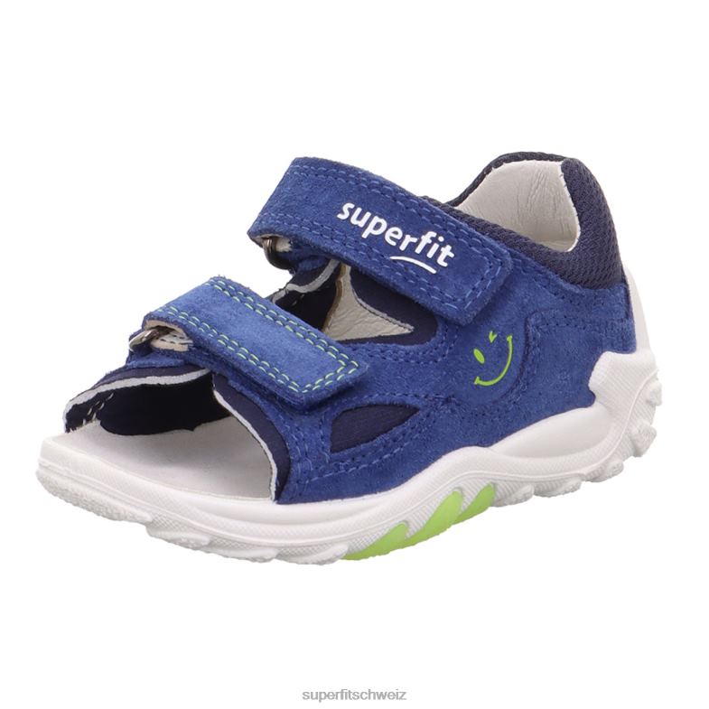 Babys Sandalen 44B2D179 Superfit flow - Sandale mit Klettverschluss blau/hellgrün