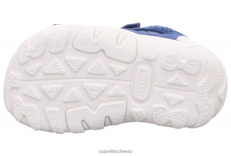 Babys Sandalen 44B2D180 Superfit flow - Sandale mit Klettverschluss Blau