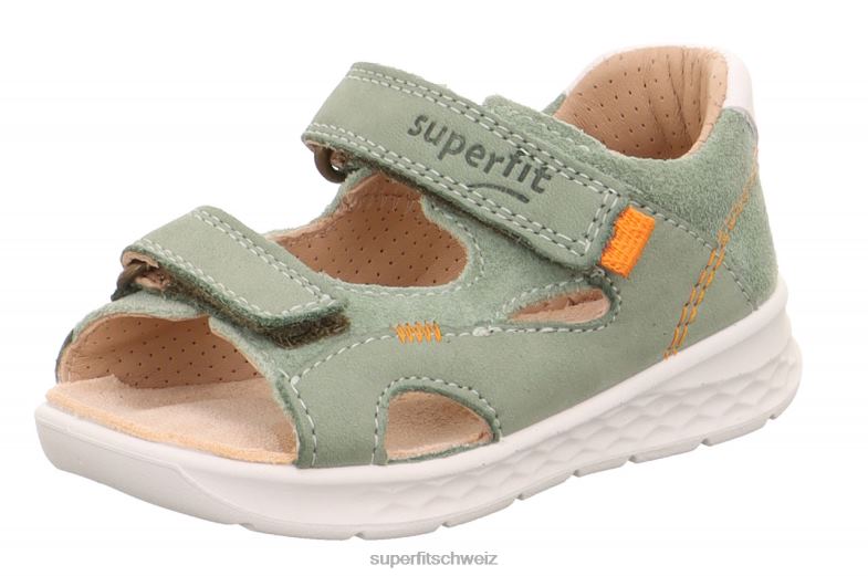 Babys Sandalen 44B2D182 Superfit lagoon - Sandale mit Klettverschluss hellgrün/orange