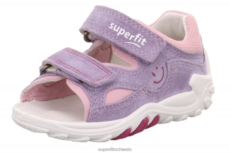 Babys Sandalen 44B2D184 Superfit flow - Sandale mit Klettverschluss Purpur Rosa