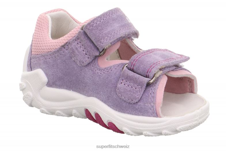 Babys Sandalen 44B2D184 Superfit flow - Sandale mit Klettverschluss Purpur Rosa