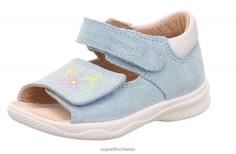 Babys Sandalen 44B2D186 Superfit Polly – Sandale mit Klettverschluss hellblau/silber