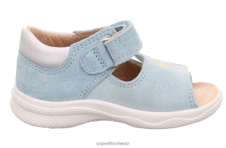 Babys Sandalen 44B2D186 Superfit Polly – Sandale mit Klettverschluss hellblau/silber