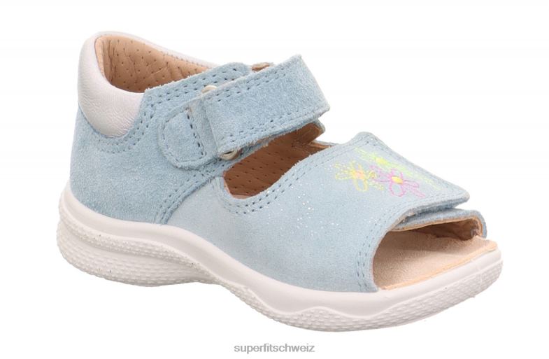 Babys Sandalen 44B2D186 Superfit Polly – Sandale mit Klettverschluss hellblau/silber