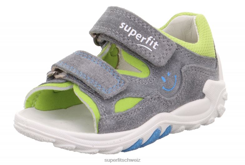 Babys Sandalen 44B2D188 Superfit flow - Sandale mit Klettverschluss hellgrau/hellgrün