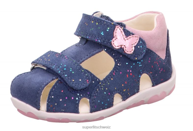 Babys Sandalen 44B2D189 Superfit fanni - Sandale mit Klettverschluss Blau Rosa