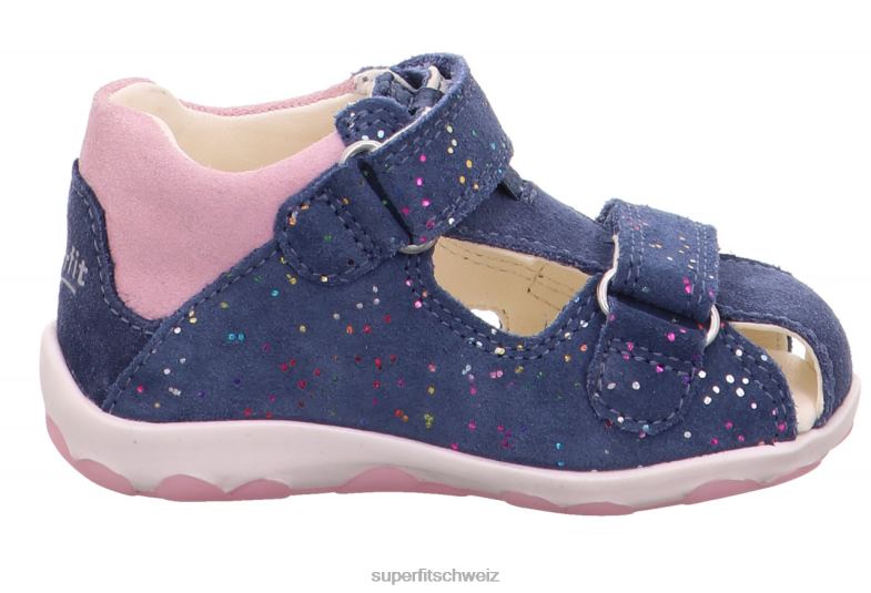 Babys Sandalen 44B2D189 Superfit fanni - Sandale mit Klettverschluss Blau Rosa