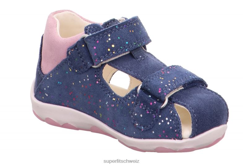 Babys Sandalen 44B2D189 Superfit fanni - Sandale mit Klettverschluss Blau Rosa