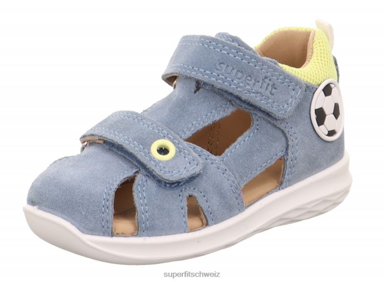 Babys Sandalen 44B2D195 Superfit Hummel - Sandale mit Klettverschluss Blau Gelb