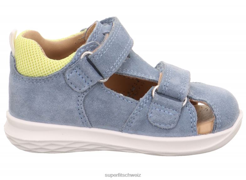 Babys Sandalen 44B2D195 Superfit Hummel - Sandale mit Klettverschluss Blau Gelb