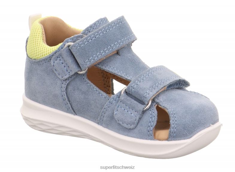 Babys Sandalen 44B2D195 Superfit Hummel - Sandale mit Klettverschluss Blau Gelb