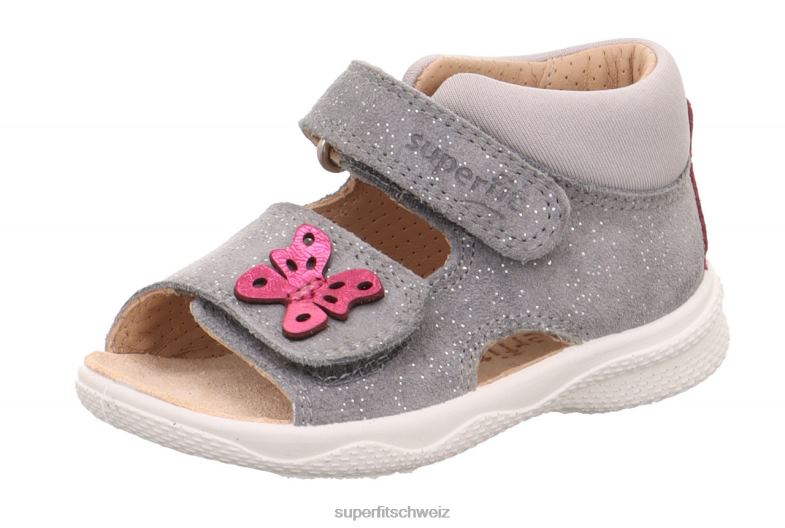 Babys Sandalen 44B2D198 Superfit Polly – Sandale mit Klettverschluss hellgrau