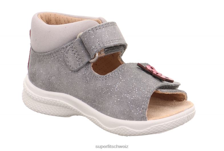 Babys Sandalen 44B2D198 Superfit Polly – Sandale mit Klettverschluss hellgrau